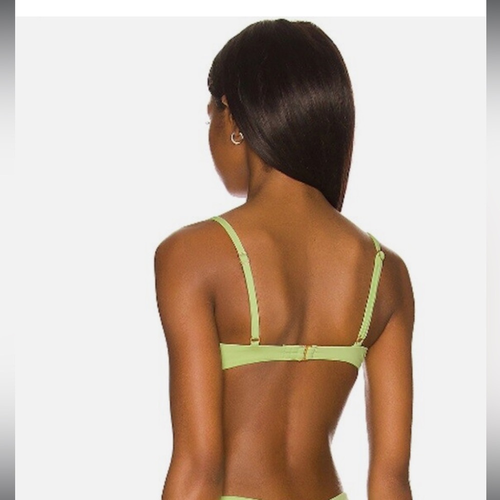 L*SPACE Nico Top and Low Rise Bottoms Lime Bikini Set - Picture 2 of 11